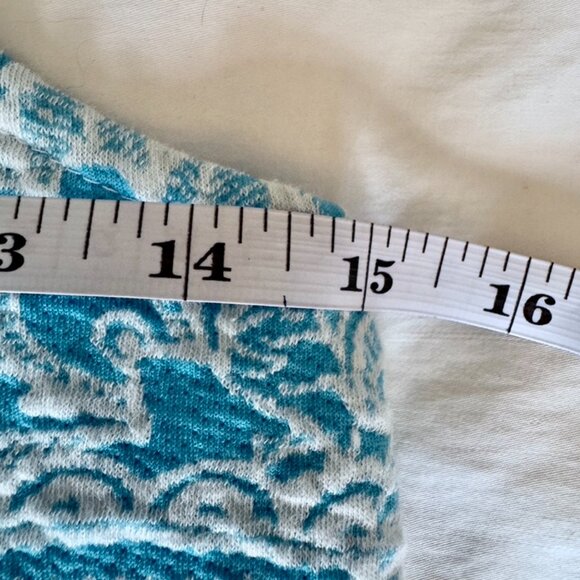 Zara Trafaluc Turquoise White Paisley Sleeveless Mini Dress With Cutout Back - Picture 11 of 14